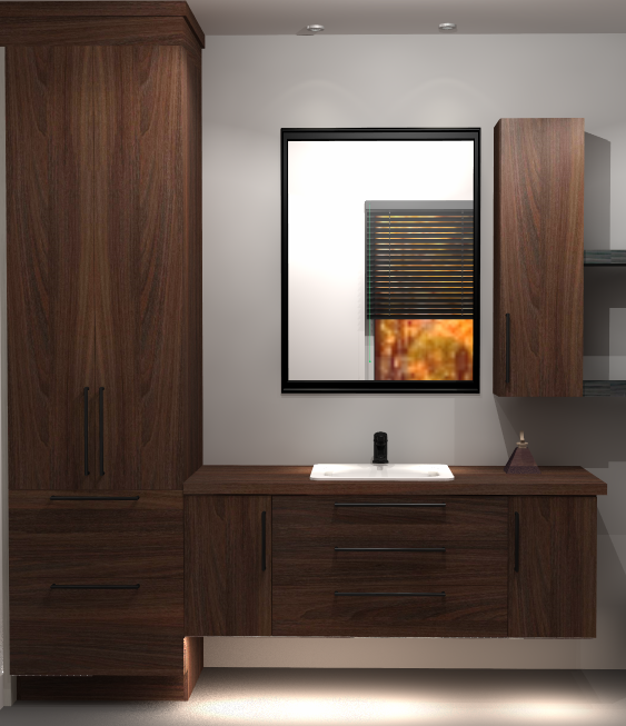 Mobilier de salle de bain conçu sur mesure par Armoires Érisyl