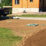Terrain résidentiel après des travaux d’installation septique