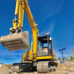 Excavatrice sur chenilles utilisée pour des travaux d’excavation