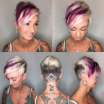 Coupe courte et coloration rose et violette – Salon l’Inspiration