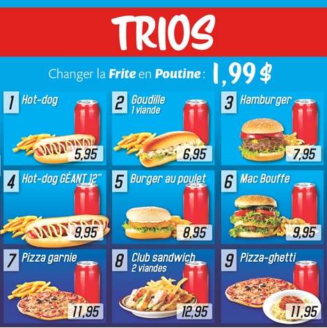 Options de trio repas complet – Stop Bouffe